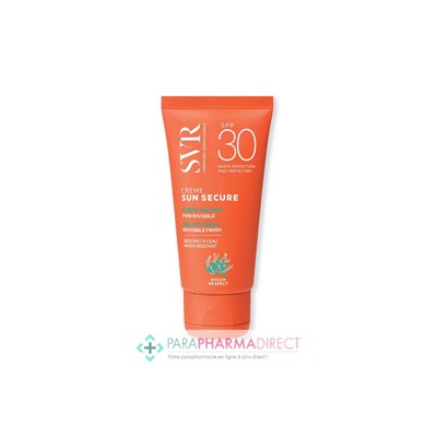 SVR Sun Secure Crème Velours Fini Invisible SPF30 Haute Protection Solaire 50ml