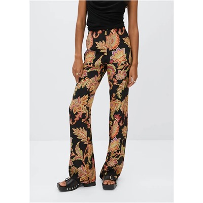 Pantalón satinado estampado -  Mujer | MANGO OUTLET Melilla