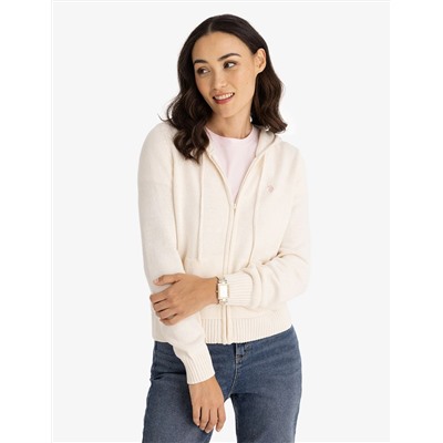 ZIP UP SWEATER WITH HOOD