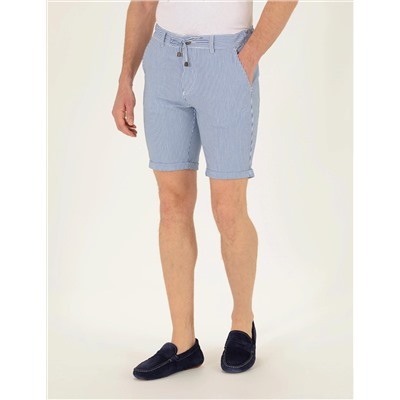 Koyu Mavi Slim Fit Beli Lastikli Şort Şort