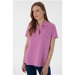 Kadın Pembe Basic Polo Yaka Tişört