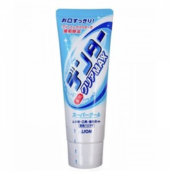 LION Зубная паста с микрогранулами Dentor Clear Max Super Cool мята охлаждающая, туба 140 гр.