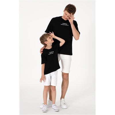 Erkek Comfort Fit Bisiklet Yaka Siyah Tişört