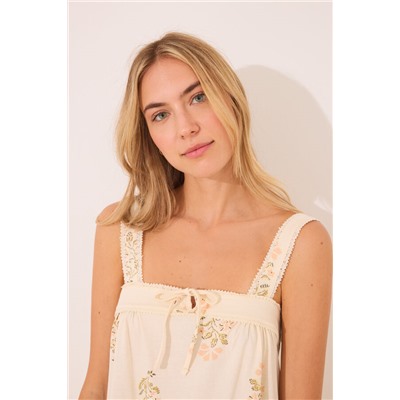 Camisón midi tirantes algodón
