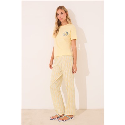 Pijama largo 100% algodón limones Snoopy