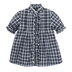 GIRLS 2-6X Plaid Ruffled Shirt