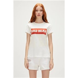 Bad Bear, Flog 0 Yaka Kadın Body - Ekru