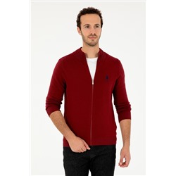 Erkek Bordo Basic Triko Hırka