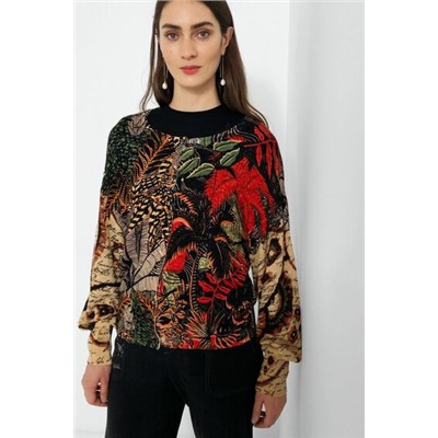 Chaqueta tricot tropical