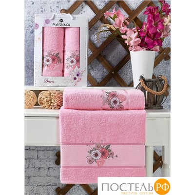 11778 Комп. Пол. MERZUKA махр. в короб. (50x90/1)(70х140/1) 2 шт.DURU розовый