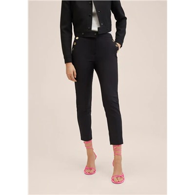 Pantalón crop botones -  Mujer | MANGO OUTLET Melilla