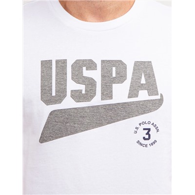 CONTRAST HEATHER USPA GRAPHIC T-SHIRT