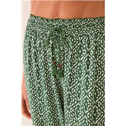 Pantalón largo viscosa estampado geométrico