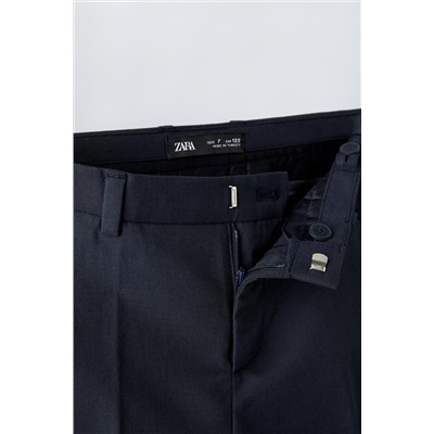 TEXTURED SLIM FIT SUIT TROUSERS