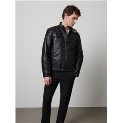 Bikerjacke mit Stehkragen