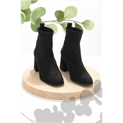 Bambi Siyah Süet Kadın Bot & Bootie K02718130402