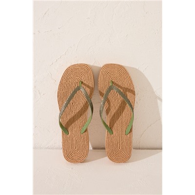 Chanclas plataforma efecto rafia