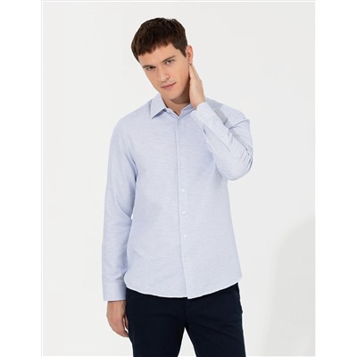 Mavi Slim Fit Uzun Kollu Gömlek