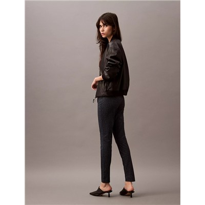 Ponte Herringbone Print Skinny Fit Pants