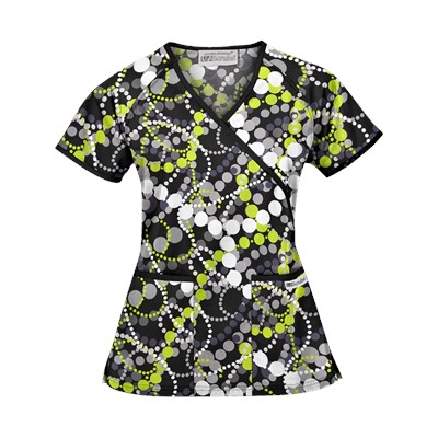 UA Mardi Gras Granite Mock Wrap Scrub Top