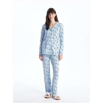 LC Waikiki Gömlek Yaka Baskılı Uzun Kollu Kadın Pijama Takımı, LCW DREAM                                            
                                            Gömlek Yaka Baskılı Uzun Kollu Kadın Pijama Takımı