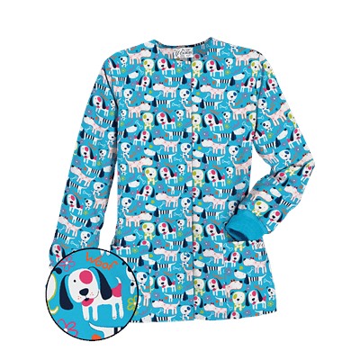 UA Puppy Love Turquoise Warm Up Scrub Jacket