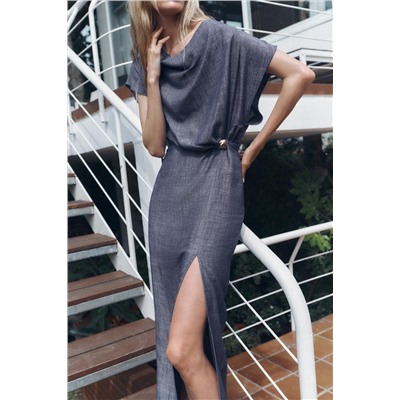 MIDI DRESS WITH GOLD APPLIQUÉ
