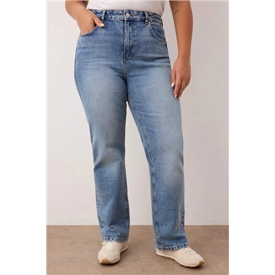 More Sustainable Mavi Yüksek Bel Comfort Straight Fit Büyük Beden Jeans TBBAW24CJ00045