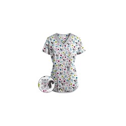 UA Fall Favorite Silver Print Scrub Top