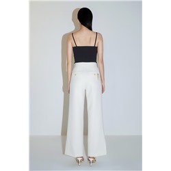 Pantalón palazzo de lana Blanco