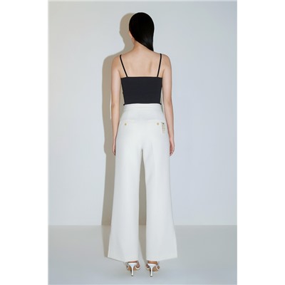 Pantalón palazzo de lana Blanco