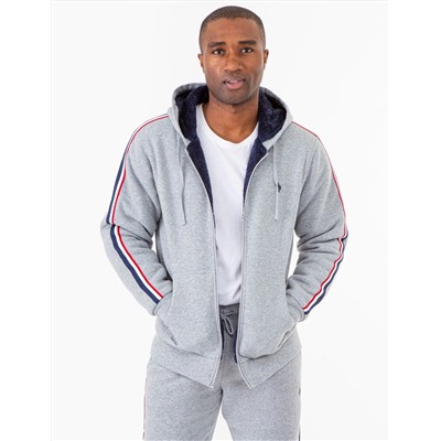 SIGNATURE STRIPE SHERPA HOODIE