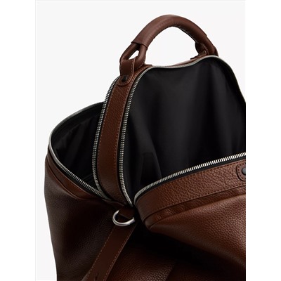 Pebbled Leather Weekender Duffle Bag