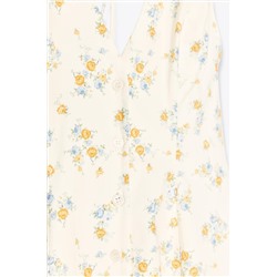 FLORAL PRINT POPLIN DRESS