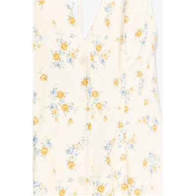 FLORAL PRINT POPLIN DRESS