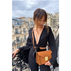 Bandolera de piel Vic Camel