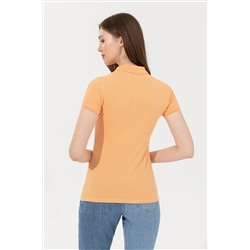Kadın Turuncu Basic Polo Yaka Tişört