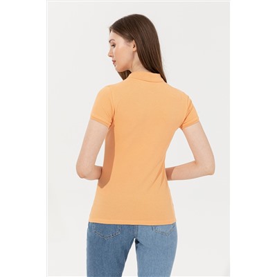 Kadın Turuncu Basic Polo Yaka Tişört