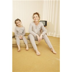 Siyah İnci Pamuklu Likralı Pijama Takım 21263070