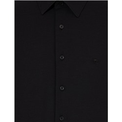 Siyah Regular Fit Uzun Kollu Klasik Gömlek