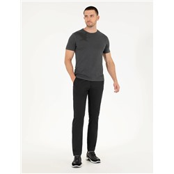 Siyah Regular Fit Kanvas Pantolon