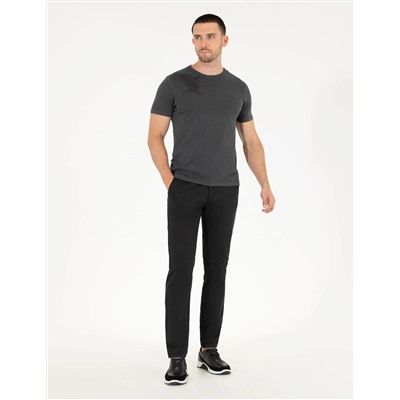 Siyah Regular Fit Kanvas Pantolon