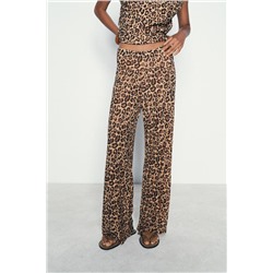 ANIMAL PRINT KNIT TROUSERS