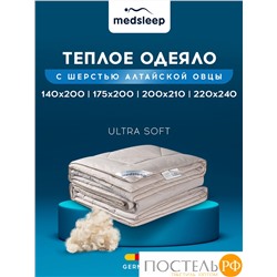 MedSleep ARIES Одеяло Зимнее 140х200, 1пр, хлопок/шерсть/микровол. 500 г/м2