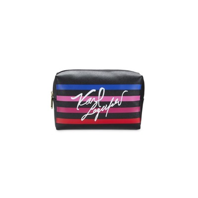 KARL LAGERFELD PARIS Multicolor Stripe Cosmetic Pouch