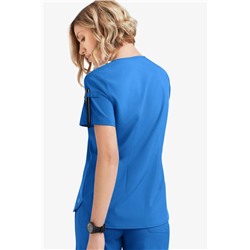 STYLE # BU546-CERUL-S Easy STRETCH Nikki Women's 1-Pocket Scallop Neck Tuck-In Scrub Top