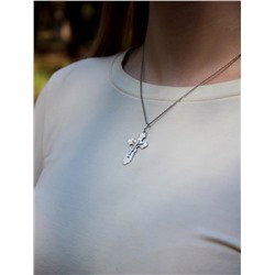 Крест из серебра родированный - 3,7 см 925 пробы 10-132р