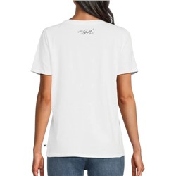 Karl Lagerfeld Paris Embellished Graphic Stretch Cotton T-Shirt