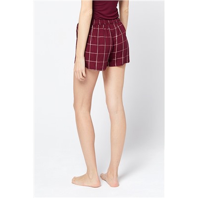 Short Tartan Burdeos granate