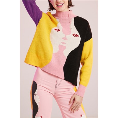 Jersey corto de tricot estampado